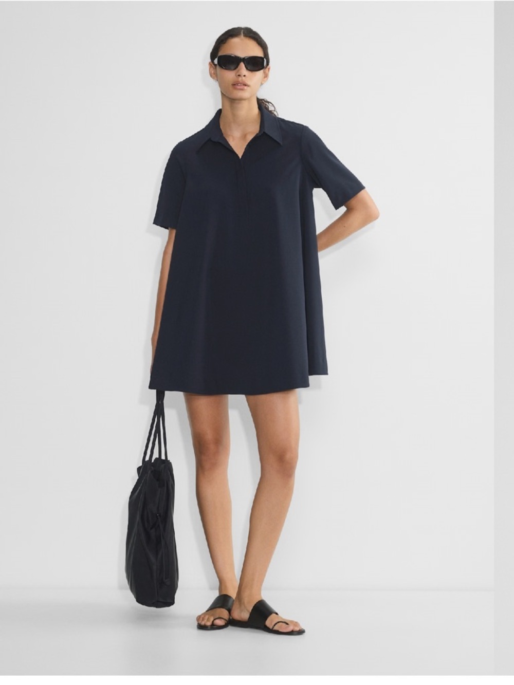 Babaton Aritzia Resolute Dress in Navy Blue